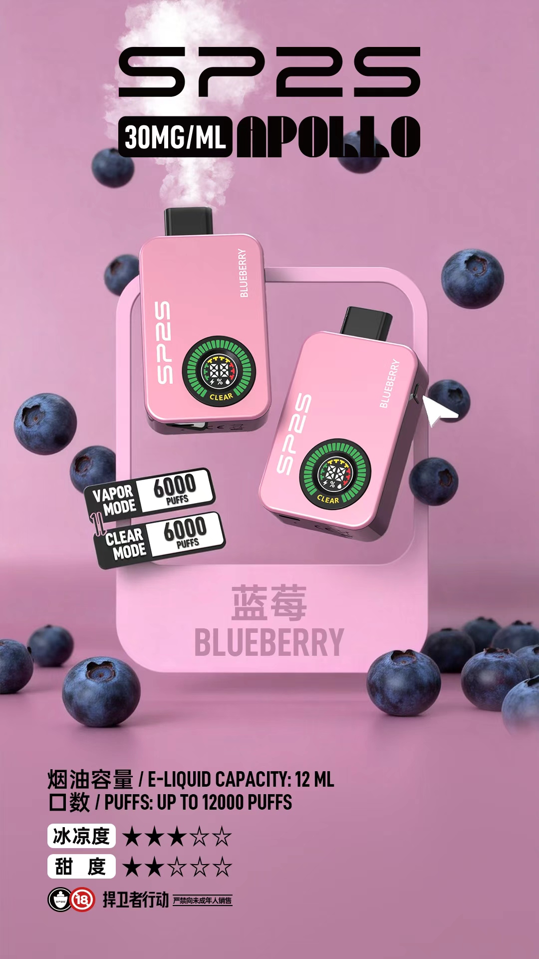 sp2s12000口一次性電子煙(可充電)【買十隻隨機贈送一隻,送完為止!!】