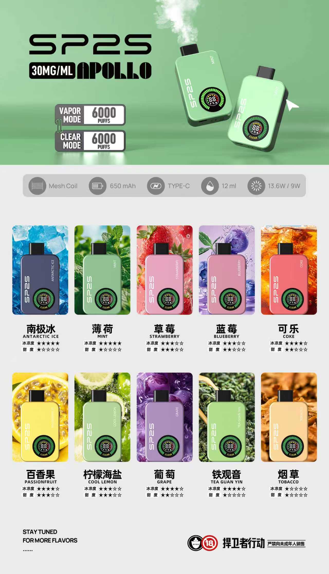 sp2s12000口一次性電子煙(可充電)【買十隻隨機贈送一隻,送完為止!!】